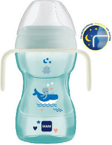 Mam Fun To Drink Cup Night Образователно Биберон Шише от Силикон с Дръжки Син за 8m+ 270ml