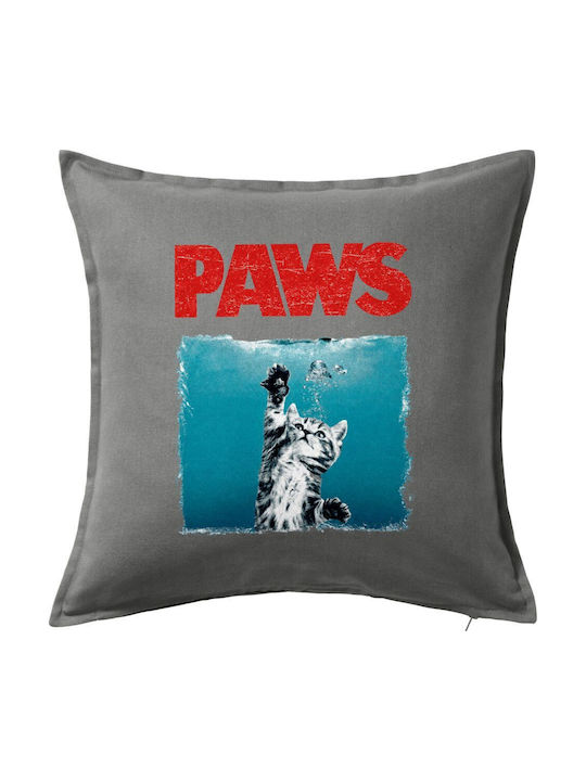 Paws Възглавница За Канапе Сива 100% Памук С Вк...