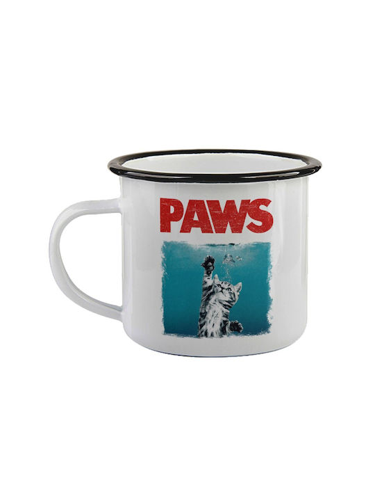 Koupakoupa Paws Mug Enamel Black 360ml