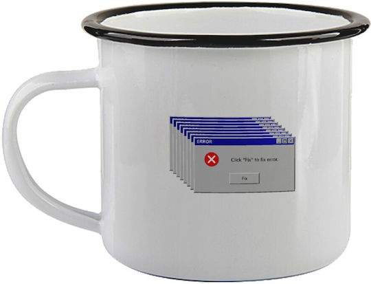 Koupakoupa Fatal Error Enamel Mug Black 360ml