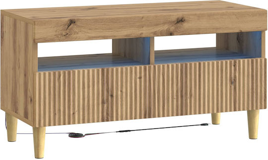 TV-Ständer mit LED-Beleuchtung Eiche M81xT35xH43cm
