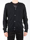 Herren Fleecejacken & Strickjacken Mit Buttons Schwarze