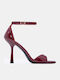 Damen Sandalen Burgundische