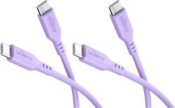 Goobay Cable USB-C male - USB-C 60W Μωβ 1.5m 81249