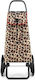 Fabric Shopping Trolley Foldable Brown 36x19x63cm