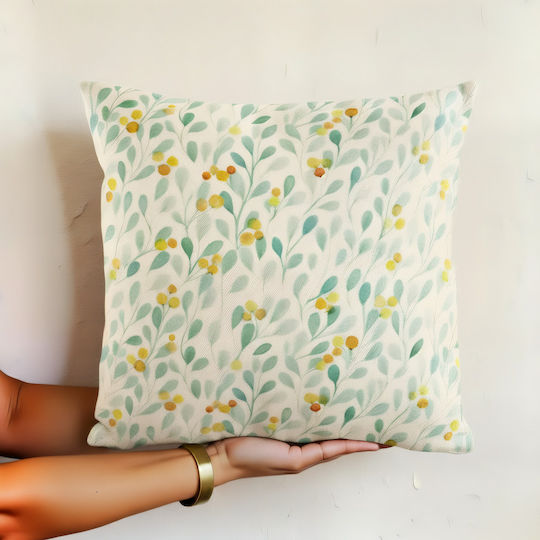 Inspiral Tree White And Mint Decorative Pillow Case 45x45cm