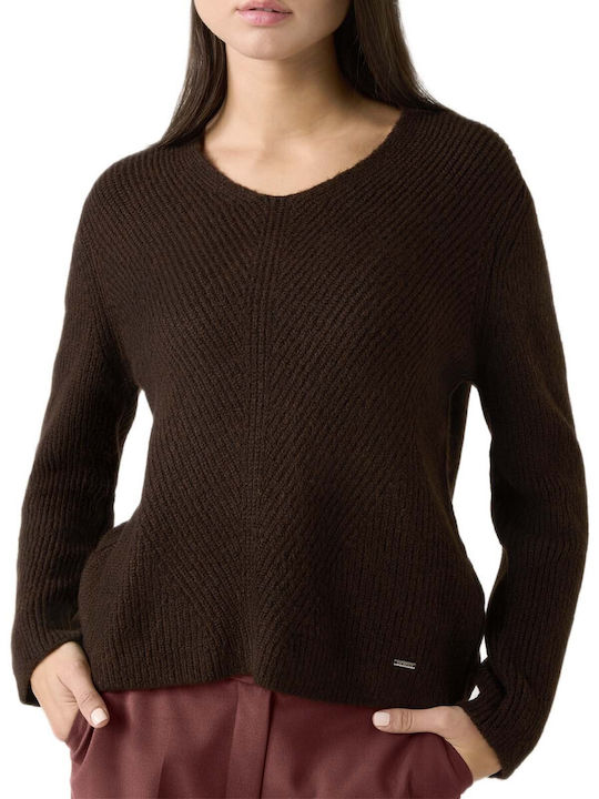 Bluza Damă Cu Decolteu În V Maro