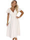 Sommer Midi Damenkleid für Hochzeit - Taufe Beige