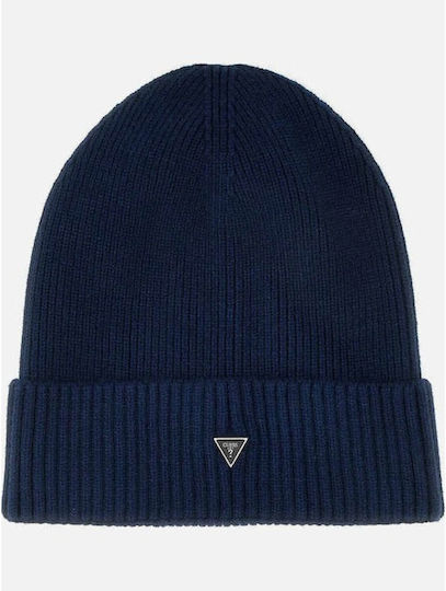 Beanie Căciulă pentru bărbați cu tricotaj Rib în culoare albastră