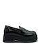 Leather Women's Moccasins In Black Color