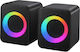 K2059 Компютърни говорители 2.0 с RGB осветление и мощност 6W Черни