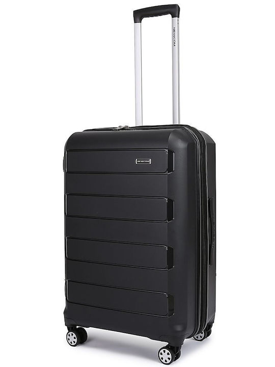 Newcom Medium Hard Black Travel Suitcase Height 61cm