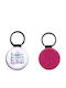 Leather Round Keychain Katseye Glitter Fuchsia