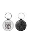 Leather Round Keychain Katseye Glitter Black