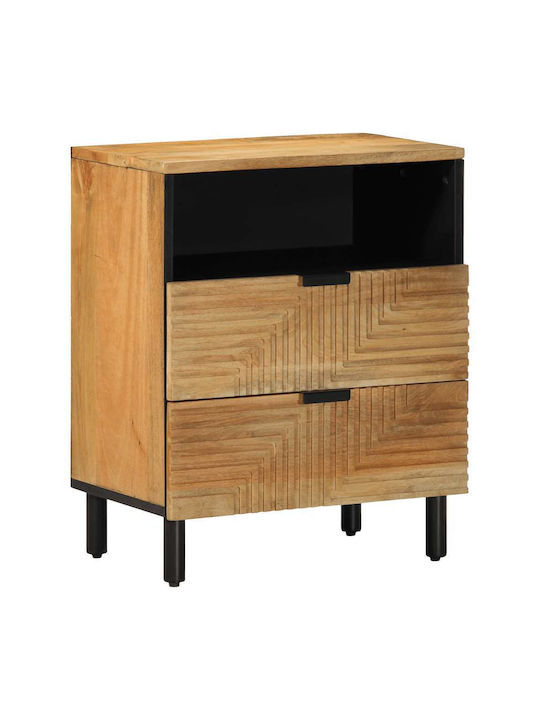 Nachttisch Aus Holz Mit Metallbeinen Braun 50x3...