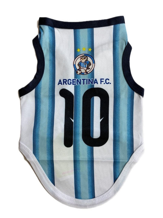 Replica Hundeshirts National Argentina 10 Weiß Blau gestreift