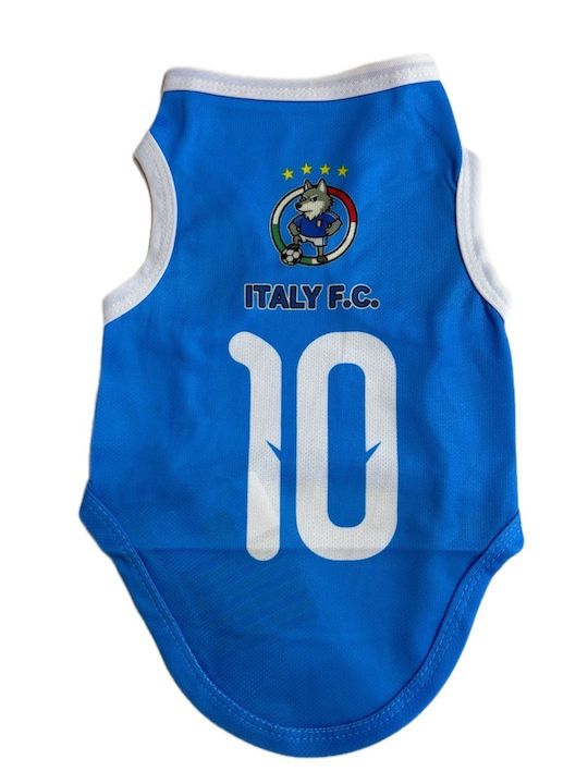 Replica Hundeshirts Nationalmannschaft Italien 10 Weiß Blau