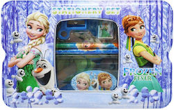 Frozen Детски Комплект Ученически Пособия с Молив, Острилка, Гумичка, Химикал, Линийка и Несесер