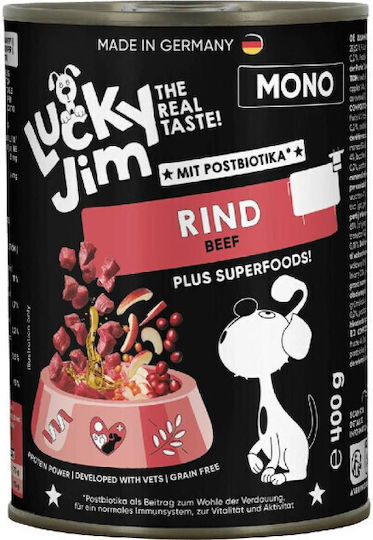Lucky Jim Nasses Katzenfutter für Katzen mit Rindfleisch 400g