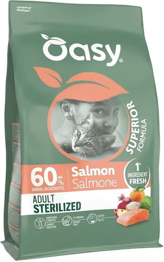Oasy Dry Cat Food for Adult Neutered Cats with Sensitive Urinary Tract with Salmon 6kg