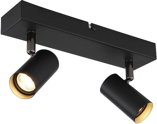 Globo Lighting Dublu Spot Led Alb Cald Pe Negru