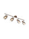 Globo Lighting Σποτ με 4 Φώτα σε Καφέ Χρώμα