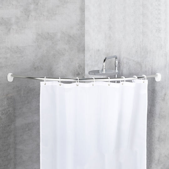 Wenko 19220100 Duschvorhangstange U-förmig aus Aluminium Silbern 90cm