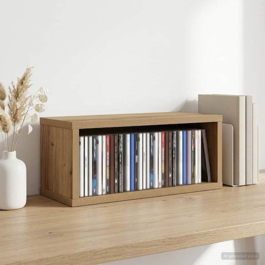 vidaXL Raft de depozitare pentru CD-uri Artisan Stejar 40 x 17 x 17 cm
