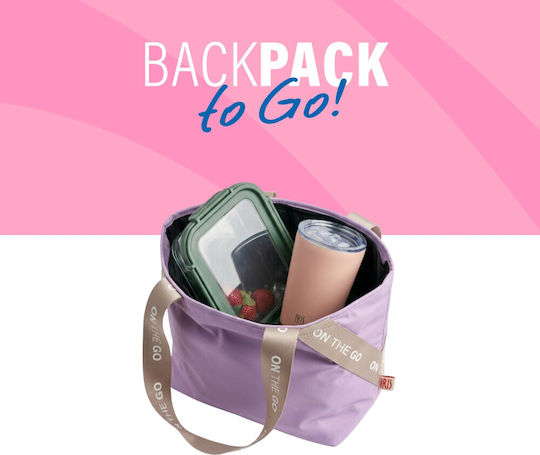 Iris Barcelona Set Rucsac To Go Geantă Izotermică Violet Cană Sticlă Recipient Pentru Mâncare