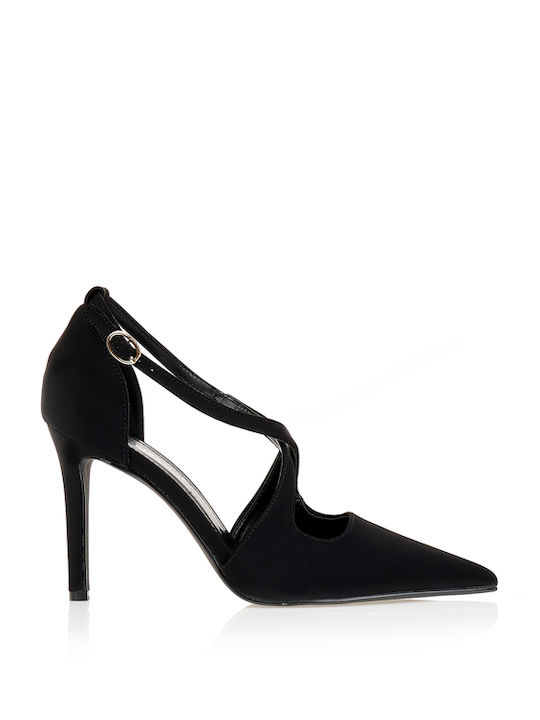 Stiletto Pumps mit Riemen Schwarz