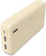 HAMA Pocket 20 Power Bank 20000mAh 10.5W mit 2 USB-A Ausgangsanschlüsse Sand