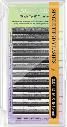 Single Tips 2d Y Eyelash Extension Nagaraku 0.07c Mix 8-14mm