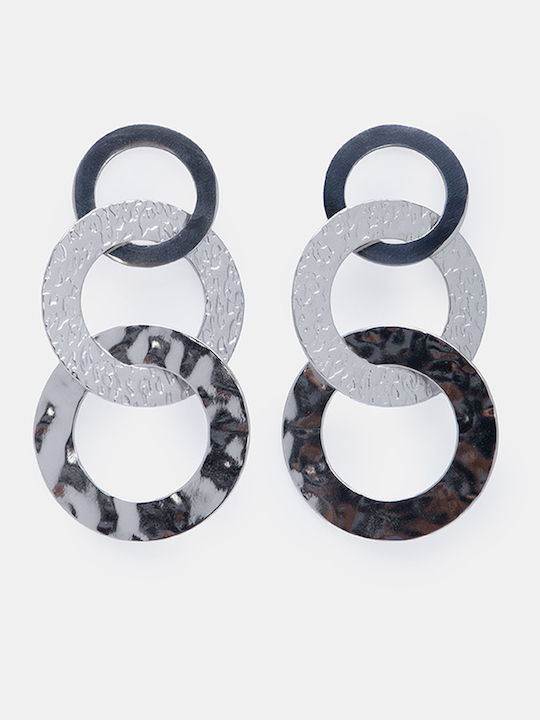 Ohrringe Hängend Mehrere Geometrische Ringe 4962911-Silber