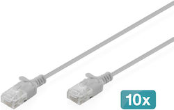 Digitus DK-1618-003S-10 Direct Attach Copper Cat.6 Καλώδιο Ethernet 0.3m Γκρι 10τμχ Digitus DK-1618-003S-10 Direct Attach Copper Cat.6 Καλώδιο Ethernet 0.3m Γκρι 10τμχ