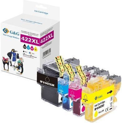 G&G Compatible Inkjet Printer Ink Pack Brother Brother LC422XLVAL 3000 Pages Black 4 Pieces