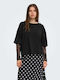 Damen Bluse Langärmelig Schwarz