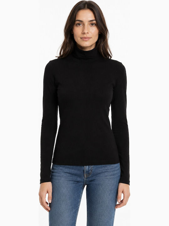 Samsoe Samsoe Women's Blouse Long Sleeve Black Turtleneck