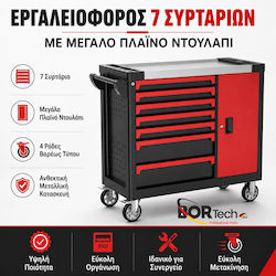 Bortech Räder Metallischer Werkzeugkisten WJST-0703B-Rot