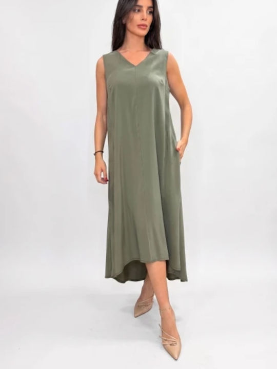 Sommer Maxi T-Shirt Kleid Khaki
