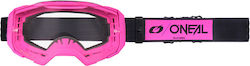 Ochelari Motocross O'neal B-22 Core Negri Roz Transparenti