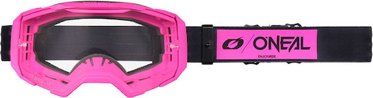 O'Neal B-22 Core Schwarz Rosa Klarsicht Motocross-Schutzbrille