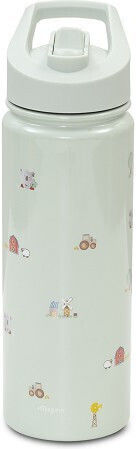 Interbaby Farm Stainless Steel Kids Water Bottle Thermos with Straw Green 500ml