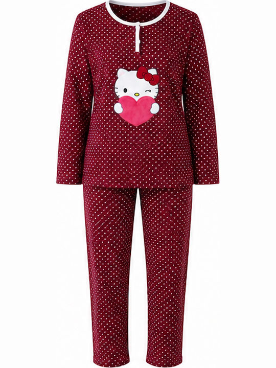 Cool Cool Sommer Damen Schlafanzug Set Burgundisch