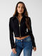 Short Women's Jacket for Winter Black