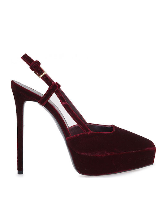 Lara Conte Madrid Heels with High Burgundy Heel
