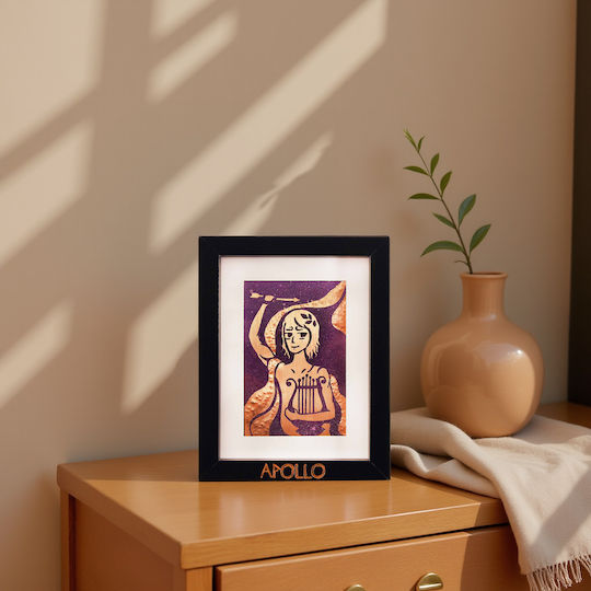 Inspiral Tree Copper Painting God Apollo Frame 17.5 × 22.5 Cm
