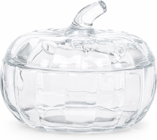 Glass Sweet Jar with Lid 15x15x12cm Orange
