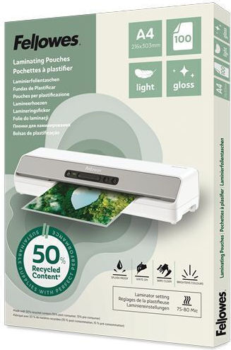 Fellowes Foi de laminare lucioase A4 100 bucăți