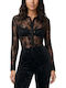 Moutaki Lace Longsleeve Bodysuit Women Moutaki Μαυρο 26.09.115-typos
