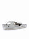 Damen-Flip-Flops - Hausschuhe In Silber Farbe